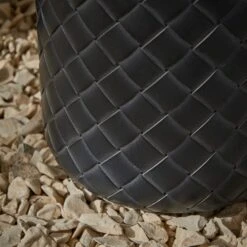 Dunelm Fibre Clay Black Chunky Weave Planter -Garden Decoration Craft 30792957 alt02