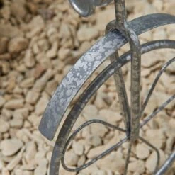 Dunelm Galvanised Metal Bike Planter -Garden Decoration Craft 30795305 alt02