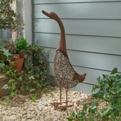 Dunelm Rusty Metal Duck Large Ornament