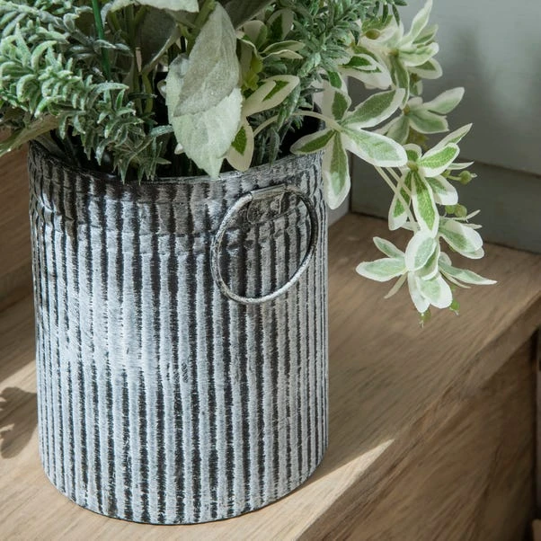Dunelm Plant In Galvanised Metal Pot 42cm 2 Dunelm Plant In Galvanised Metal Pot 42cm - Image 2