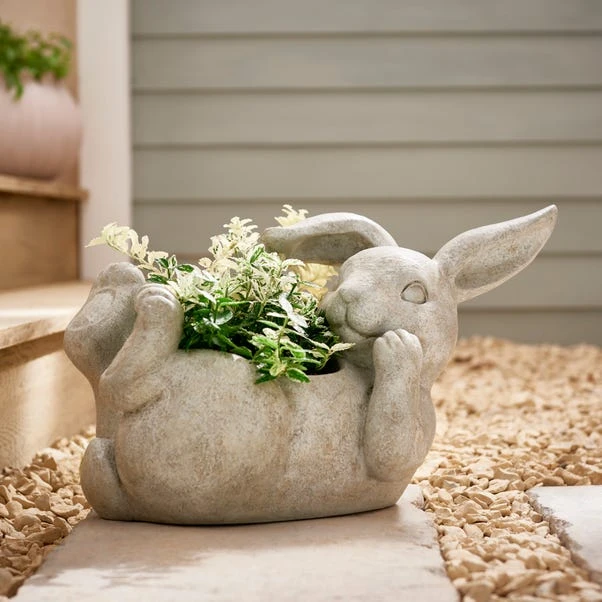 Dunelm Laying Down Rabbit Planter 1 Dunelm Laying Down Rabbit Planter