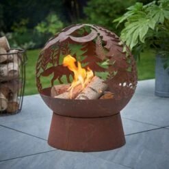 Dunelm Oxidised Woodland Globe Fire Pit