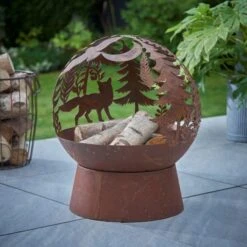 Dunelm Oxidised Woodland Globe Fire Pit -Garden Decoration Craft 30802069 alt04