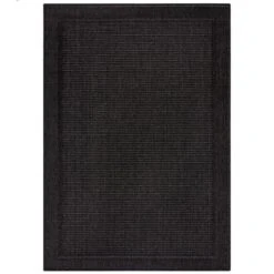 Dunelm Twill Jute Look Indoor Outdoor Black Rug