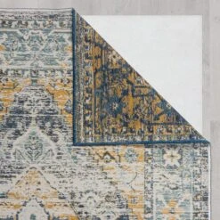 Dunelm Traditional Reversible Indoor Outdoor Blue Rug -Garden Decoration Craft 30809865 alt04