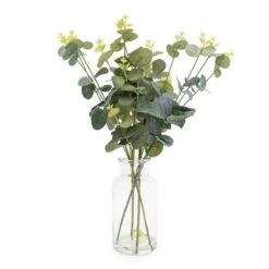Dunelm 40cm Eucalyptus In Glass Vase
